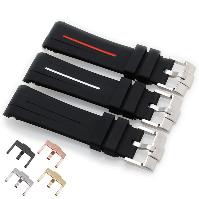 20mm 21mm nature Rubber Silicone Watch band Buckle Watchband For Daytona Submariner Deepsea Gmt Seamarster Oysterflex Strap