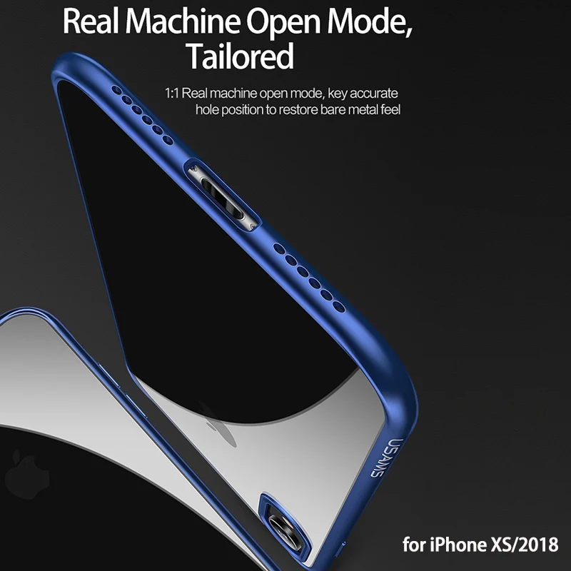 Новейший USAMS мобильный чехол для телефона для iPhone XR XS MAX чехол Полный Защитный ТПУ PC прозрачная задняя оболочка для iPhone Apple