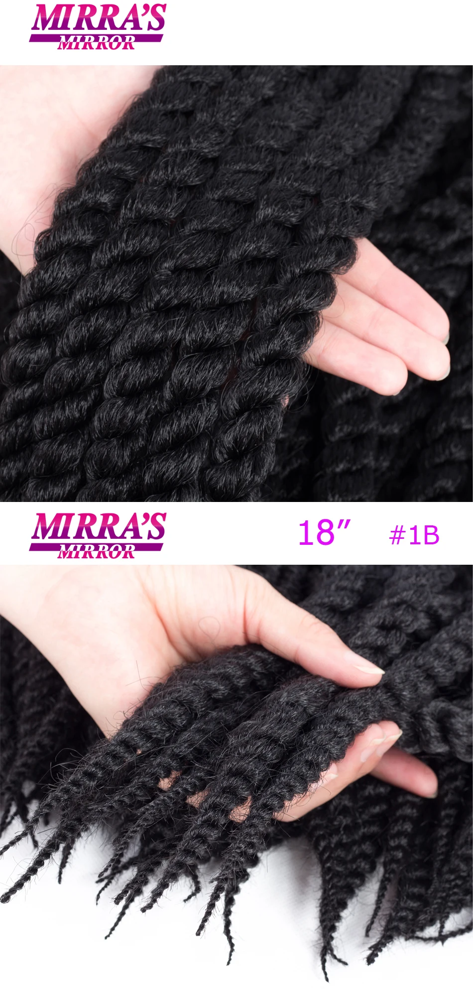 Mirra's Mirror 12 18 22 Гавана твист крючком косички синтетические косички волосы для наращивания Mambo твист Высокая температура волокна волос
