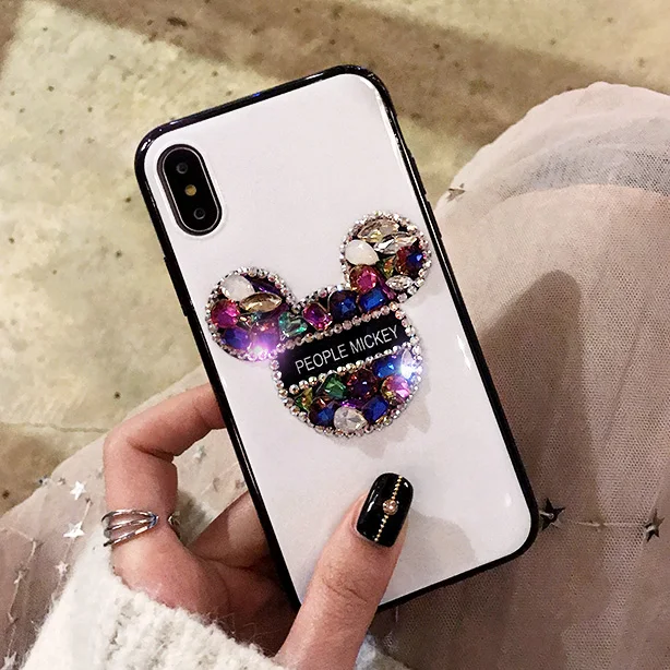 Роскошный мягкий бриллиантовый чехол с Микки для Iphone X XS MAX XR 8 Plus 7 модный