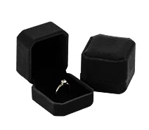 Black ring box Свадебные обручальные кольца коробка для сережек ожерелье браслет Ювелирные изделия Чехол на День святого Валентина подарочная упаковка 10 цветов - Цвет: Black ring box