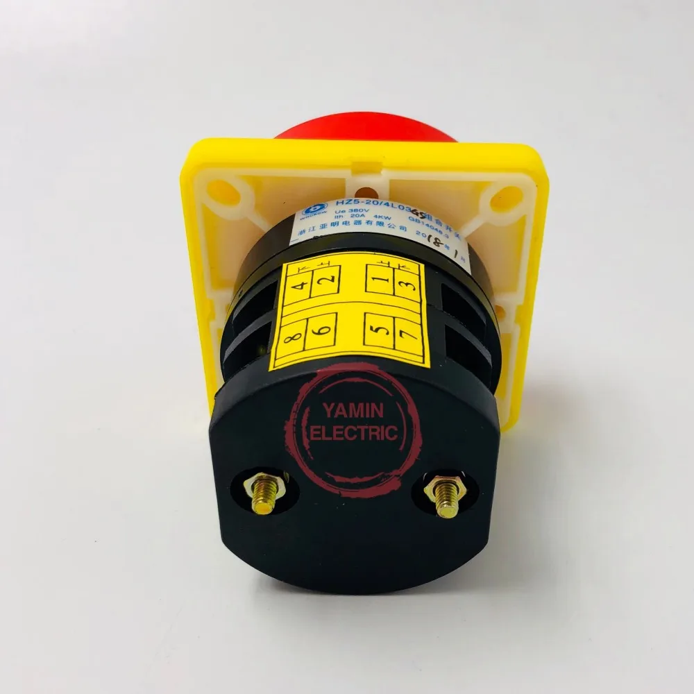 Фото Поворотный переключатель HZ5-20/4 L03GS pad Блокировка отключения питания 2 полюса Поворотный переключатель HZ5-20/4 L03GS pad Блокировка отключения питания 2 полюса