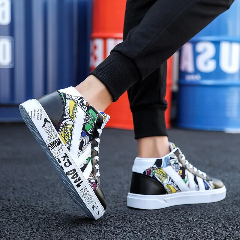 Mannelijke Schoenen/Мужская модная белая удобная обувь из искусственной кожи на шнуровке