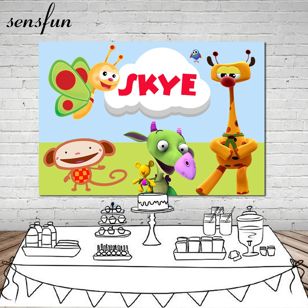 Sensfun мультфильм Животные вечерние фотографии фон обезьяна пчела дети день рождения фоны фотостудия 7x5FT винил