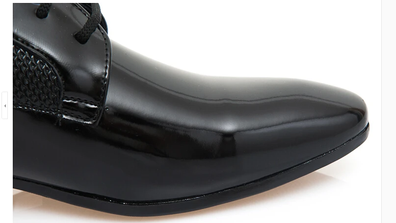New Fashion Men's shoes PU patent leather Lace-ups black dress Business Leather Shoes Oxfords sapatos | Обувь