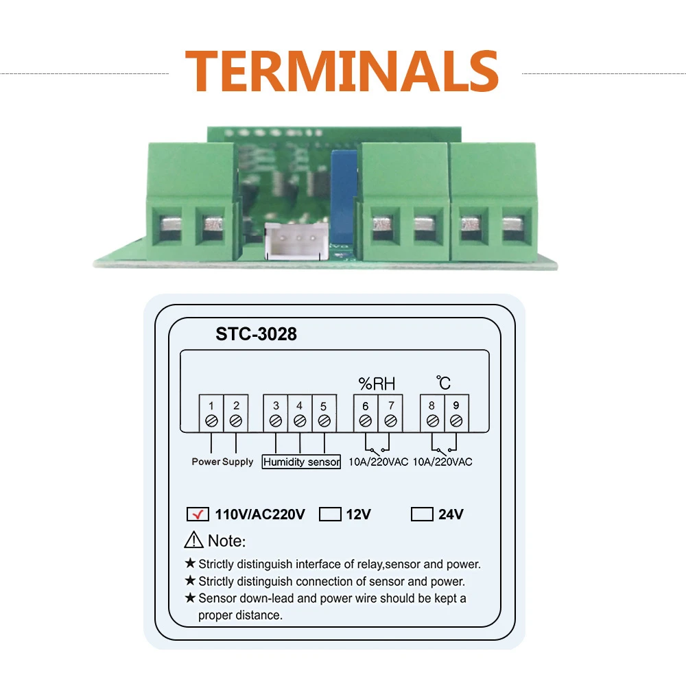 SHT2000 STC-3028 AC 110V 220V DC 12V 24V цифровой регулятор температуры и влажности Термостат гигрометр