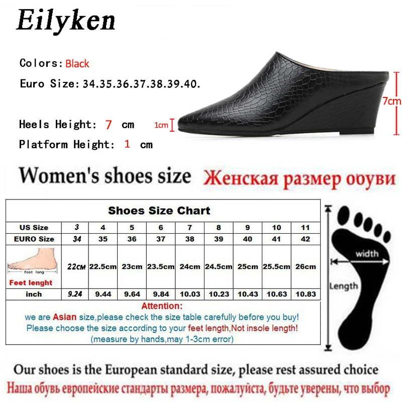 Eilyken шлепанцы на танкетке; женская обувь с острым носком; женские шлепанцы без задника; модные женские шлепанцы на каблуке; женские модельные туфли; сезон весна