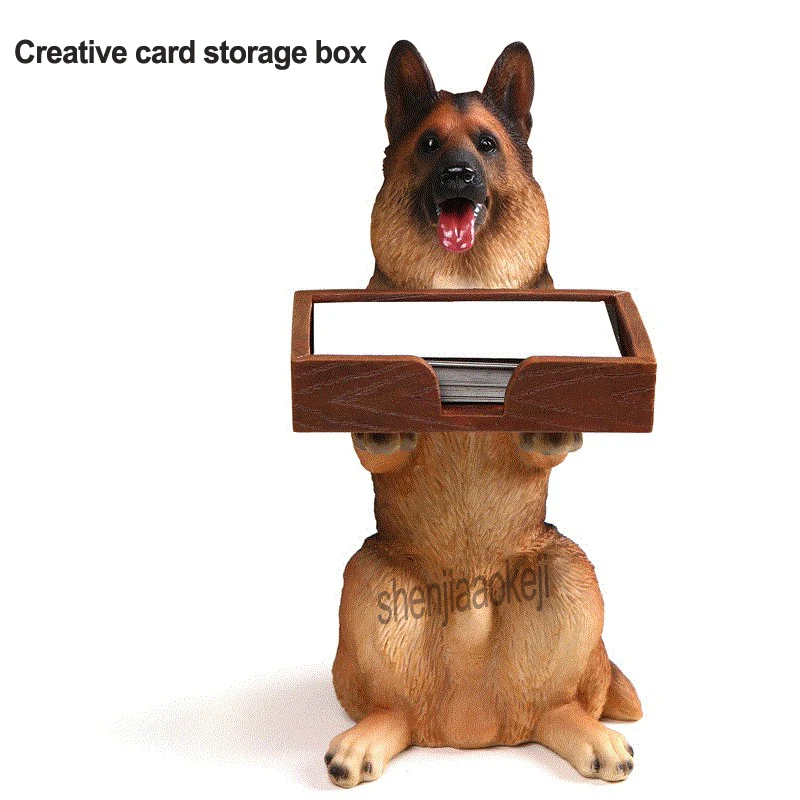 Креативная коробка для хранения карт держатель из смолы пастуха собаки статуи
