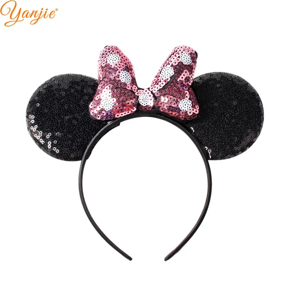 Classic Dots Sequin Bow Headbands For Girls Party Hair Accessories Women Mouse Ears Band Kids Sequins Headband |