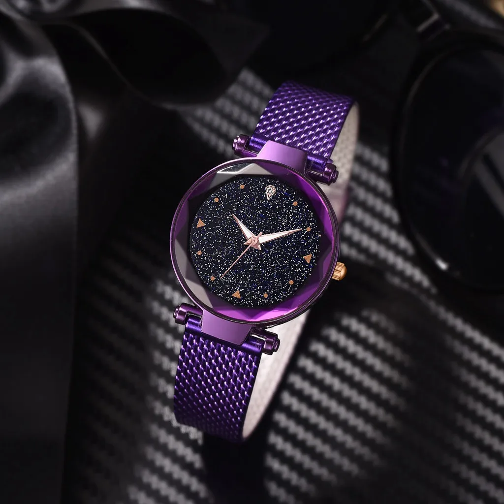 Модные без цифрового крутого простого циферблата звездного неба кварцевые часы