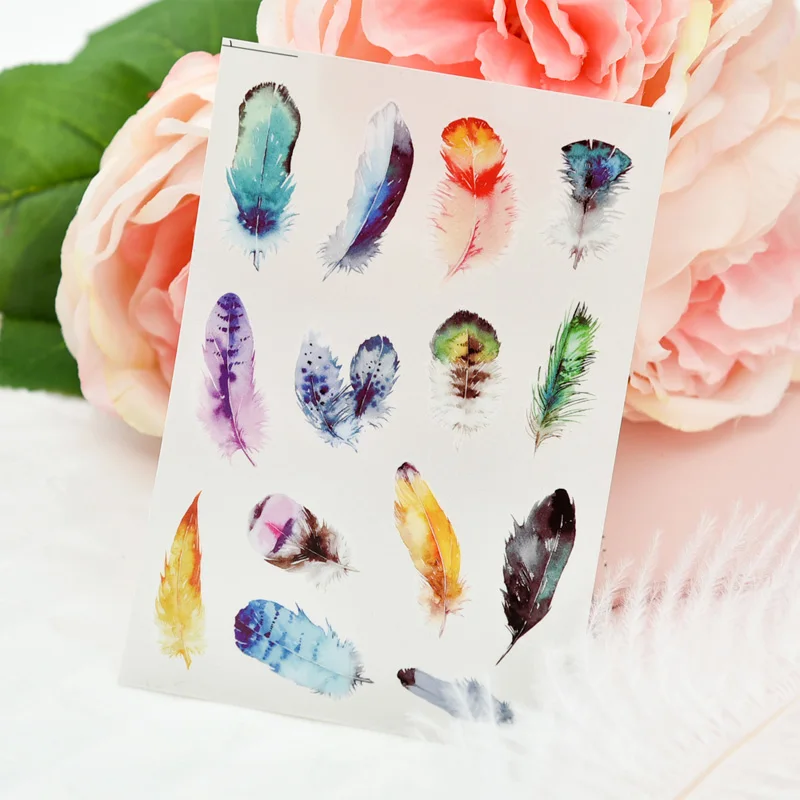 KSCRAFT Colorful Feathers Rub On set for Scrapbooking DIY Projects/Photo Album/Card Making Crafts | Дом и сад