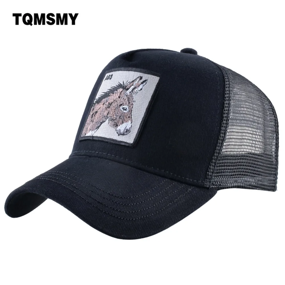 TQMSMY-gorra de béisbol bordada de algodón para hombre y mujer, gorro de camionero con bordado de animales, de malla, informal, TDLV