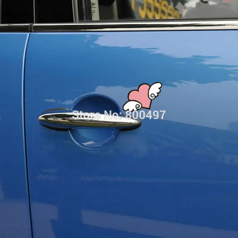 Наклейки для кузова автомобиля наклейки с надписью Love Pink Heart With Wing Toyota Chevrolet Volkswagen