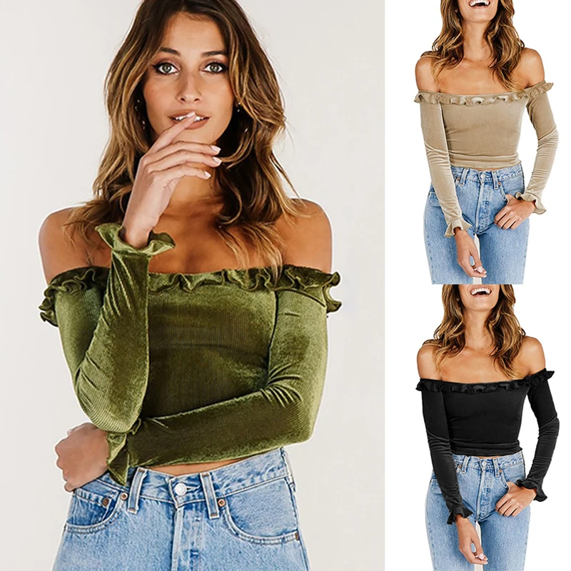 

Fashion Word Collar Lace Sexy Top Fashion Casual Full Women Summer Tops Solid Women's Summer Blouses 2018