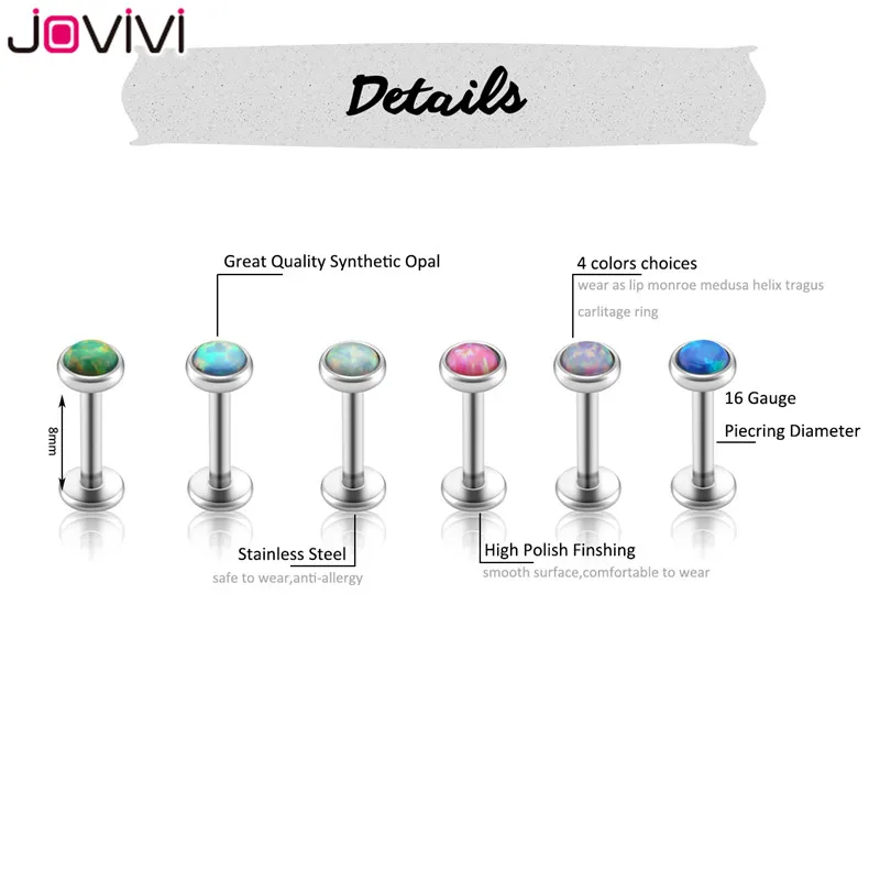 Jovivi нержавеющая сталь 20 г 16 кольцо для носа шпильки перегородка ухо спиральный