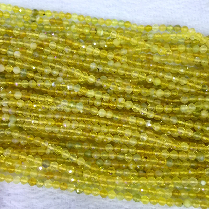 Natural Genuine Yellow Opal Faceted Small Round Loose Beads 2-4mm 15&quot 05406 | Украшения и аксессуары