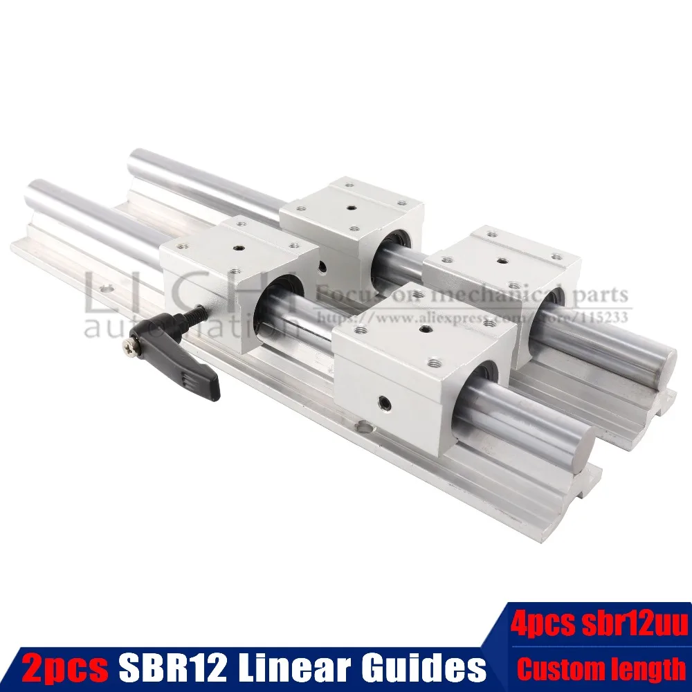 2 шт. направляющие SBR12 12 мм 300 400 500 600 800 1000 полностью Поддерживаемые Линейные