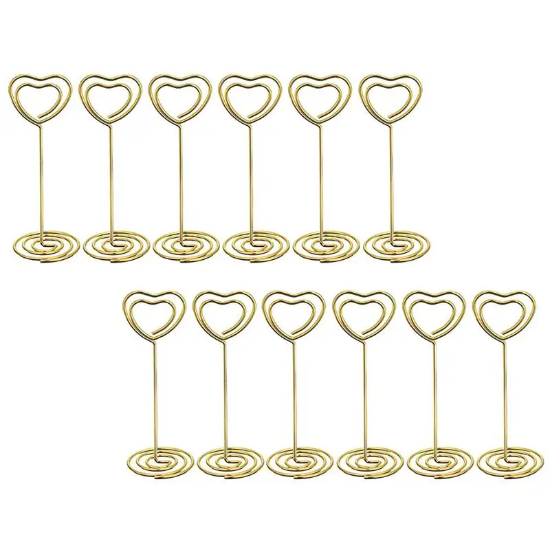 Держатель для фотографий в форме сердца из розового золота настольные подставки