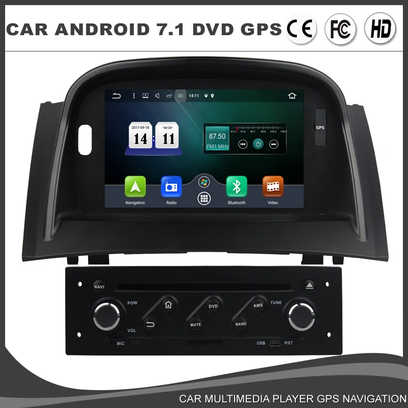 Автомобильный Android 7 1 автомобильный DVD gps плеер для RENAULT MEGANE 2 II 2004 2009 FLUENCE Радио BT