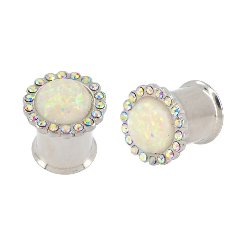 Ушные вкладыши для женщин разноцветные стразы в стиле панк с цветочным узором