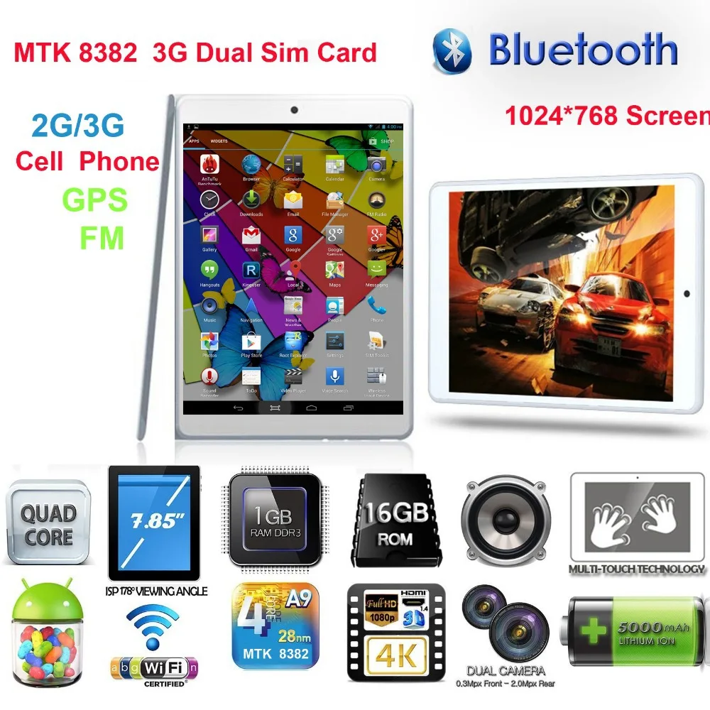 Бесплатная доставка Boda планшетный ПК OEM MTK8382 GPS 2G/3G Duad core CPU Dual Sim Android Phone 7 8 дюймов IPS