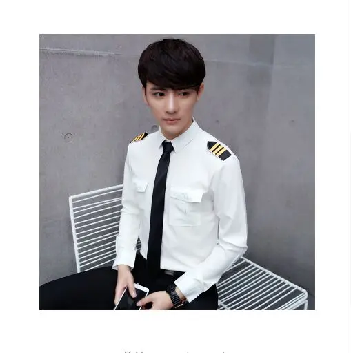 Новое поступление мужская белая униформа пилота с коротким рукавом