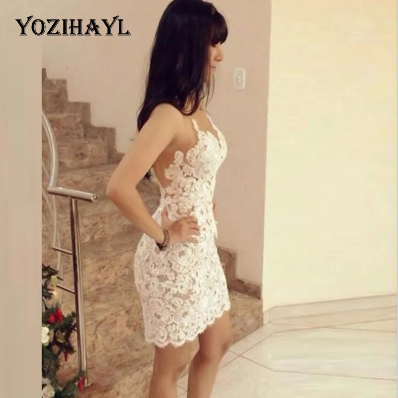 YOZIHAYL женское ажурное Кружевное платье футляр с принтом летнее перспективное