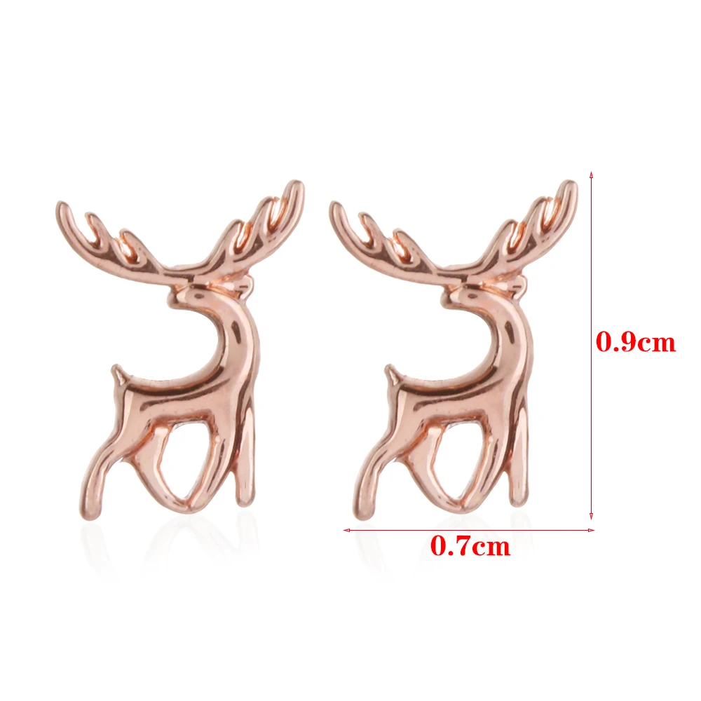 1 пара серьги гвоздики с рождественским оленем для женщин стразы серебро розовое
