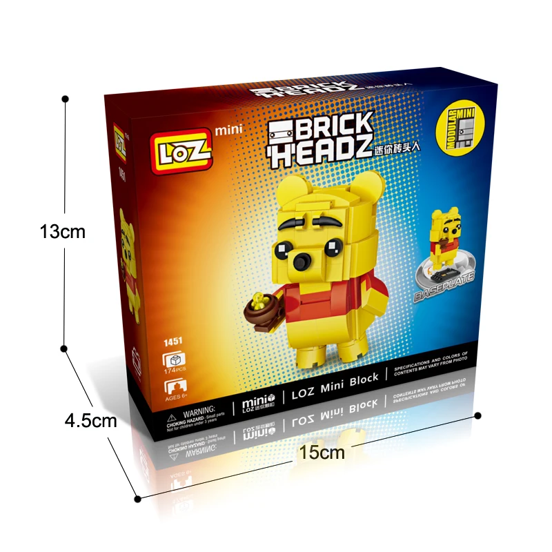 LOZ Игрушки Винни Мед Медведь конструктор модель аниме мини фигурку Конструкторы