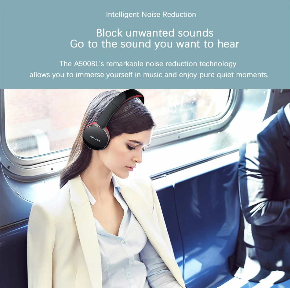 AWEI A500BL Bluetooth наушники 2 в 1 складные проводные беспроводные Bluetooth наушники спортивные наушники с микрофоном шумоподавление