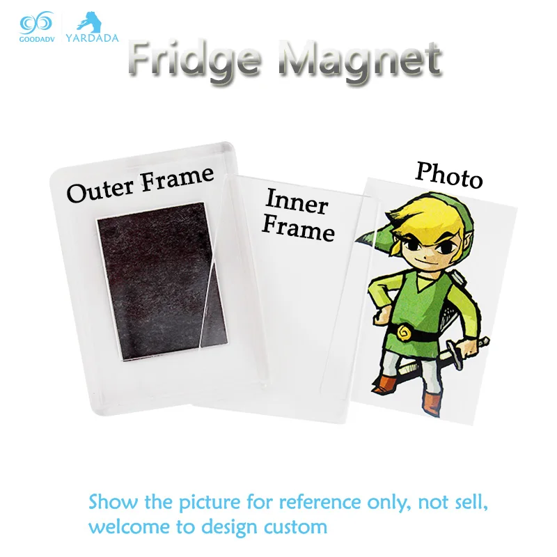 Пользовательские печатные магнитная фоторамка акрил магнит на холодильник decor