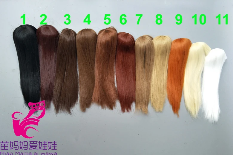 Голова circel прямые волосы куклы для куклы Барби ремонт diy BJD 1/12 кукла парик волосы