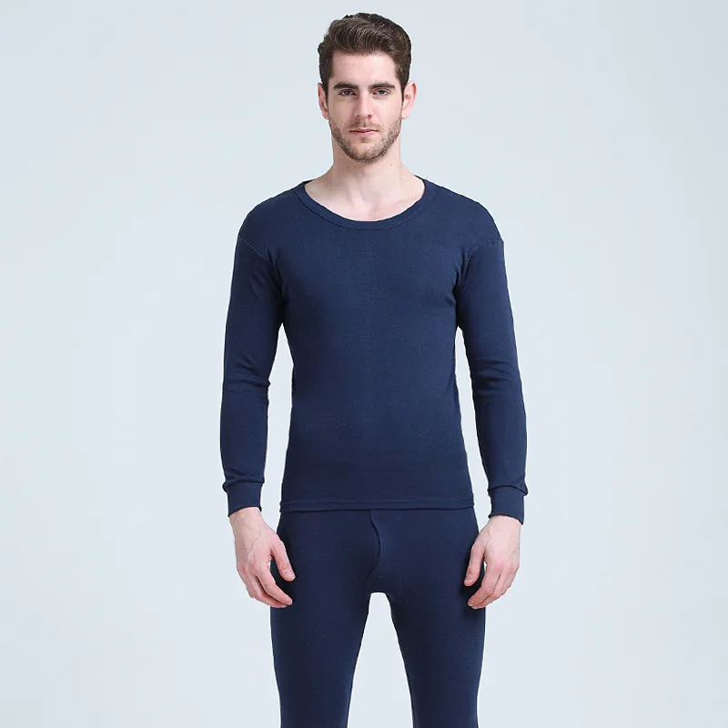 Long Johns Men Зима-осень, мужское теплое термобелье, хлопковые кальсоны, комплекты термобелья, плотные Черные Серые высокоэластичные кальсоны, наборы - Цвет: Long Johns Men