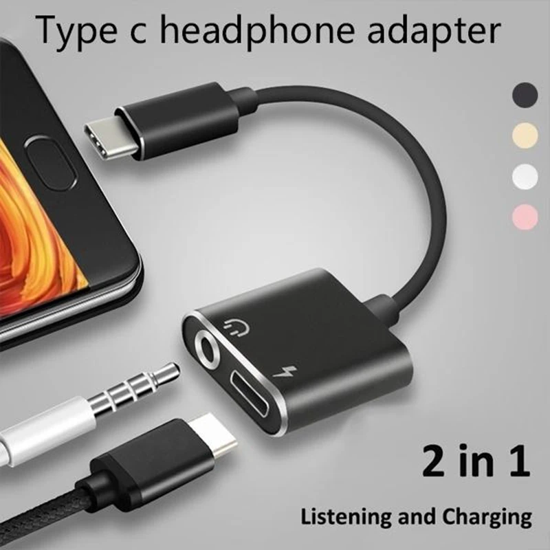 1 шт. черный корпус из алюминиевого сплава Usb C type адаптер зарядное устройство