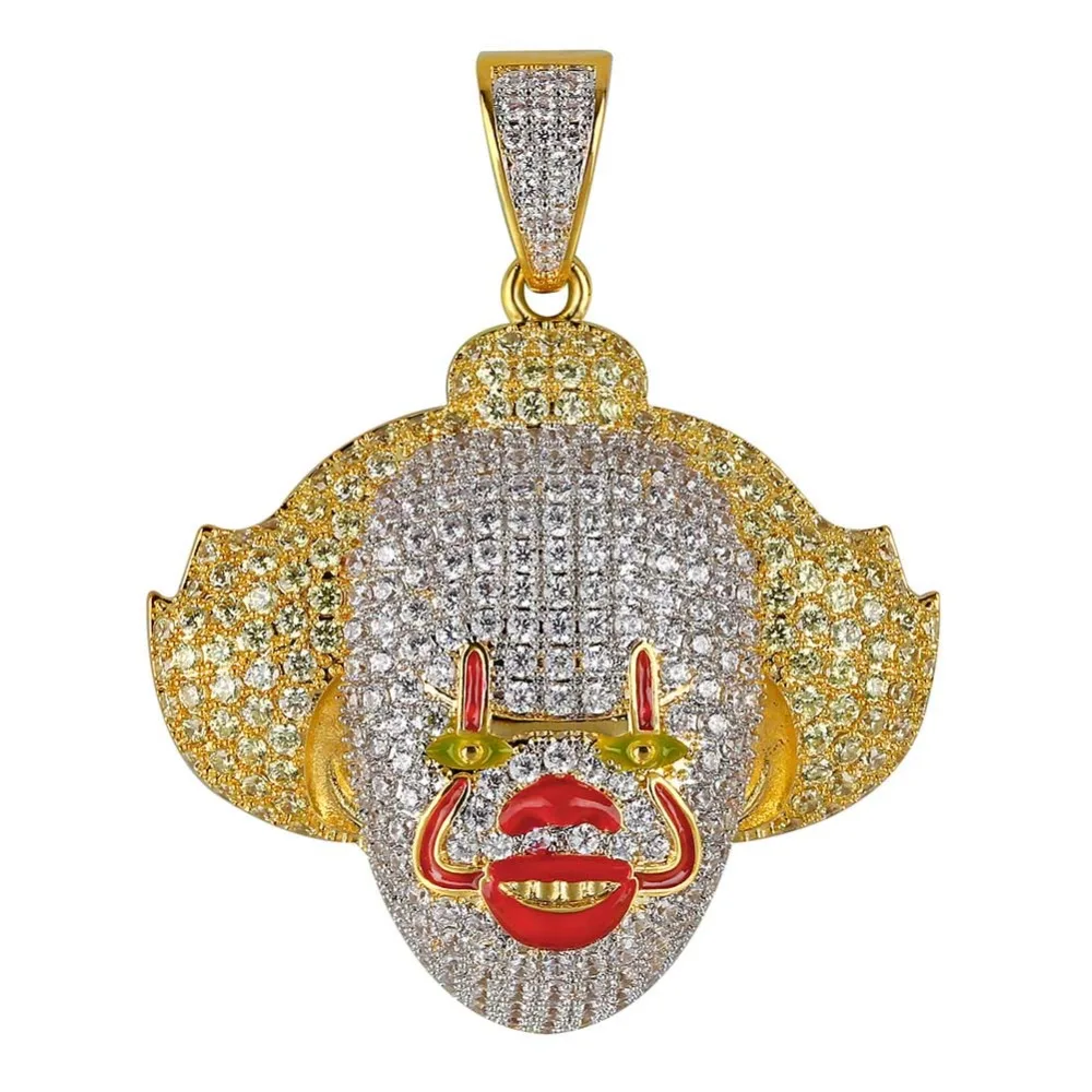 TOPGRILLZ клоун Мужская Подвеска Ожерелье для мужчин Iced Out CZ цепи хип хоп/панк Золото Серебро Цвет ювелирные подвески вечерние подарки