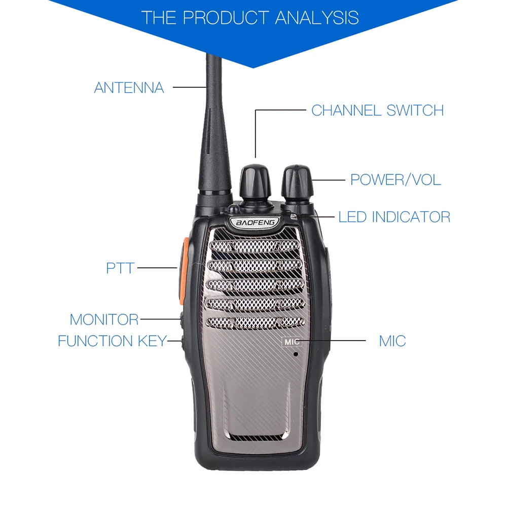 BaoFeng UHF рация BF A5 16CH VOX + скремблер Функция Бесплатная доставка двухстороннее радио