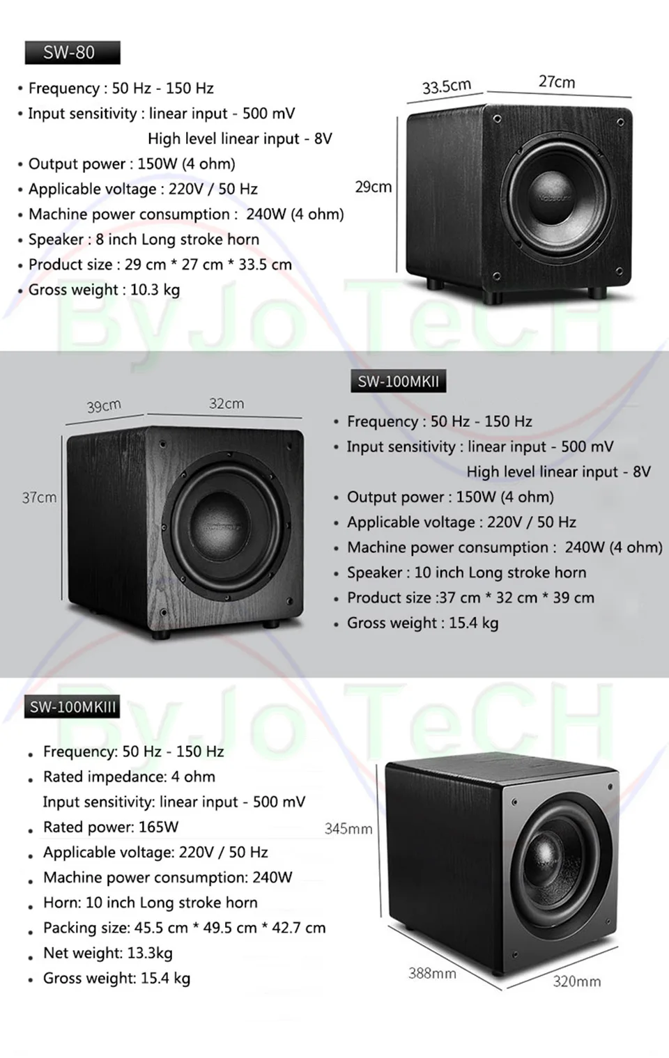 Nobsound SW80/SW100 8 дюймов 10 дюймов активный сабвуфер динамик 5,1 объемный звук HIFI высококачественный звуковой эффект домашний кинотеатр