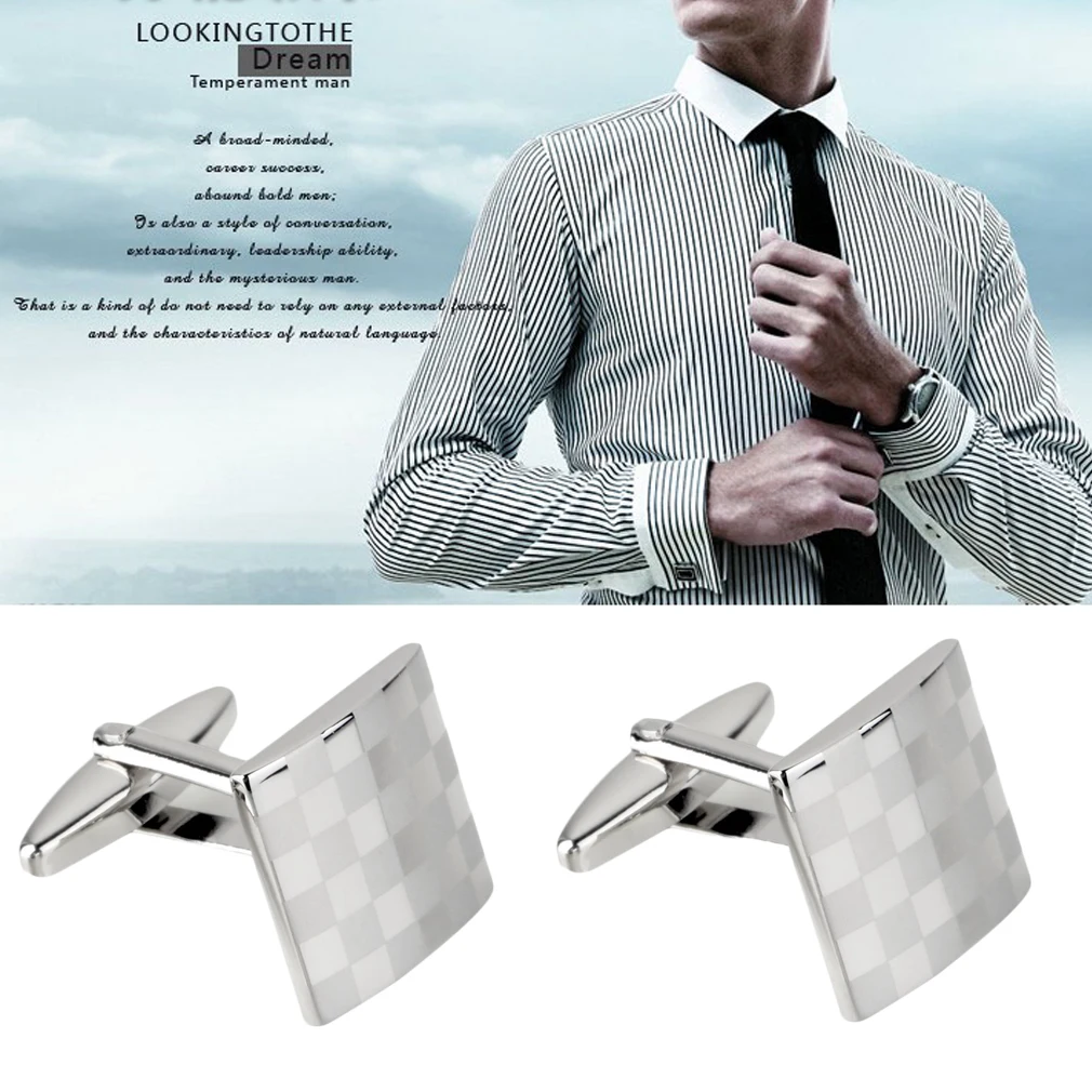 Мужские классические запонки с лазерной гравировкой GENBOLI манжеты из нержавеющей