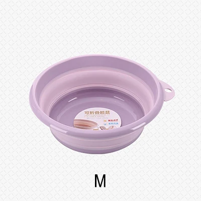Purple M Портативный бытовой водонепроницаемый складной бассейн Пластик путешествий утолщенной складной вместительный органайзер для складной умывальник для кемпинга на открытом воздухе раковина 25/33/40 см - Цвет: Purple M
