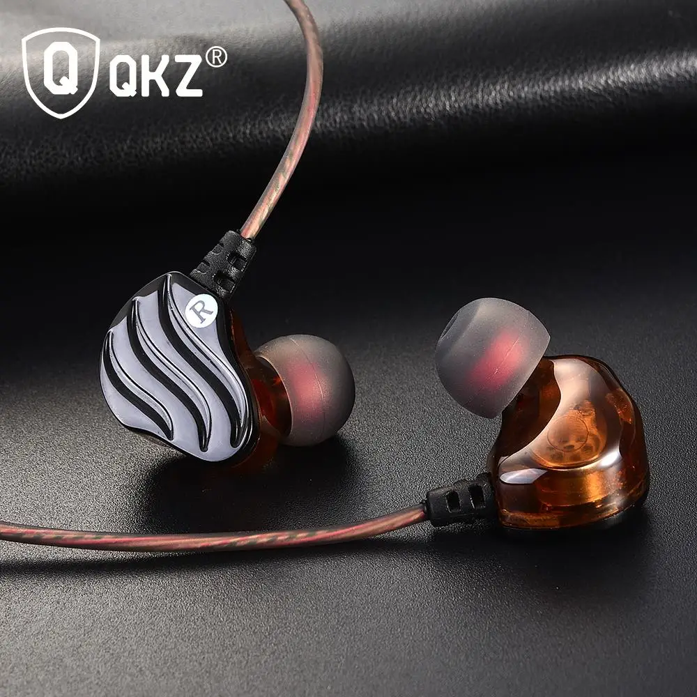 Натуральная QKZ KD4 наушники двойной драйвер с микрофоном gaming headset mp3 DJ поле audifonos fone