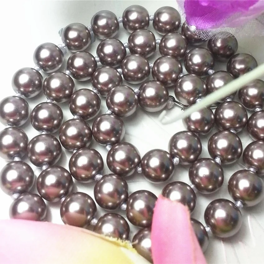 12 colors multicolor shell 8mm simulated pearl round beads necklace for women chain choker elegant jewelry making 18inch MY4609|clasp