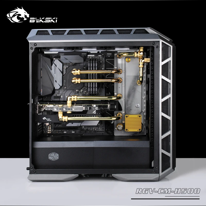 BYKSKI акриловая доска водный канал решение использовать для CoolerMaster H500M/500 P чехол для компьютера для ЦП и блок GPU/3PIN RGB свет