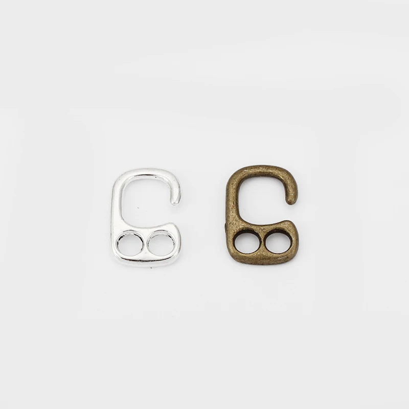 

10pcs Charms Double Hole Hooks Clasps For 5mm Round Leather Cord Bracelet Jewelry Making Findings