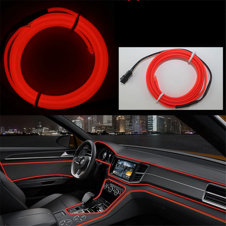 

Auto Parts Door Lights Flexible Neon Light 1-5M EL Wire Led Neon Dance Party Atmosphere Decor Lamp RopeTube Waterproof Multicolo