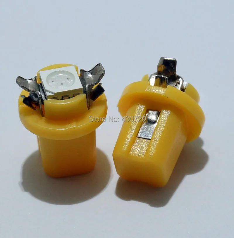KTSCAR 100 шт. b8.5 5050 светодиодный 1 SMD T5 светодиодный автомобильный манометр Speedo Dashboard светильник 12 В синий красный зеленый белый