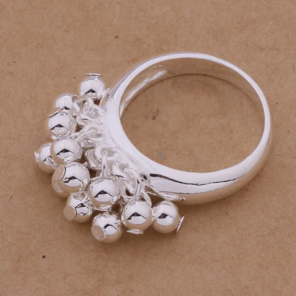 Популярное серебряное кольцо на палец с виноградными бусинами размер 6 #7 #8 #9 #