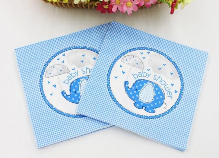 20 шт./упак. Kawaii Elephant Baby Shower бумажные салфетки с рисунком салфетка для декупажа