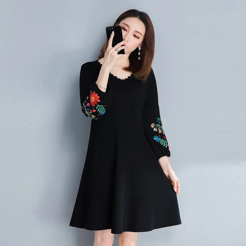 2019 new summer cotton loose dress floral print sundress casual bohemian boho style midi robe vestidos | Женская одежда