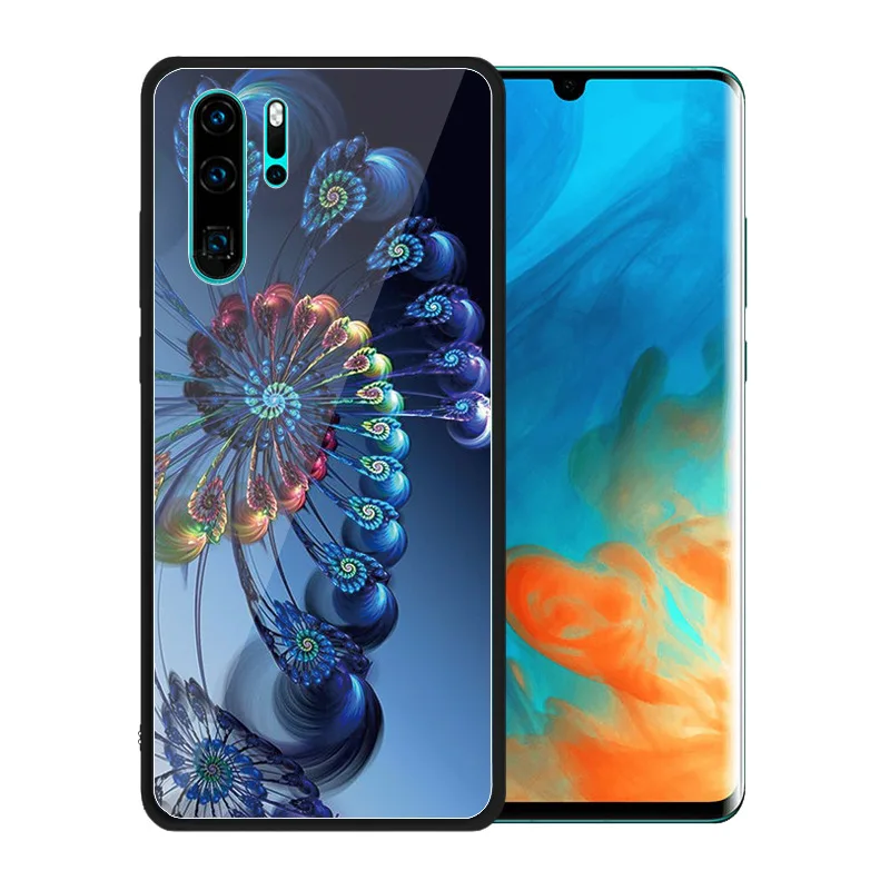 Anti-Knock Tempered Glass Backet Cover For Huawei P30 Pro Lite Nova 4e Soft Silicone Full Case for P30Pro Shell |