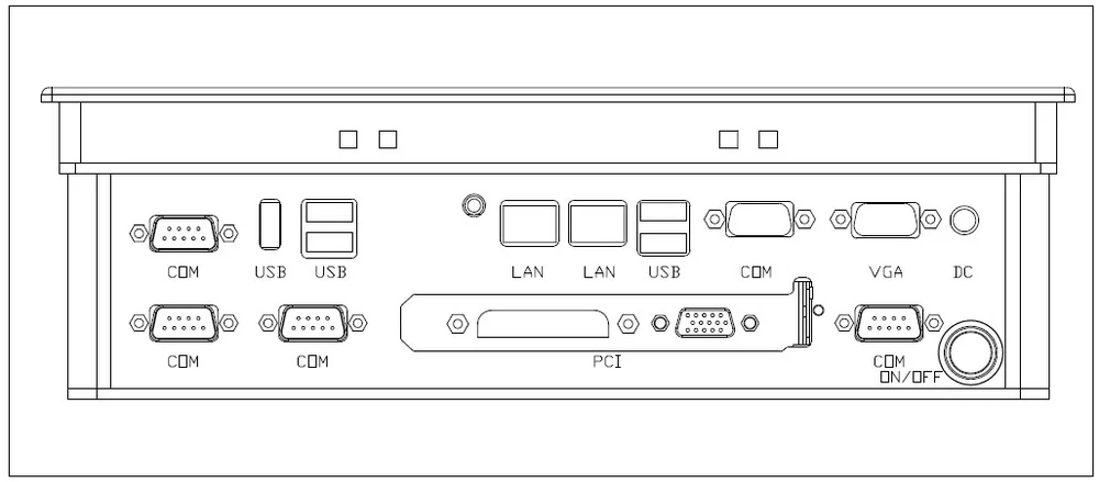 10,4 дюймов AJ-D525 серии промышленных Панель ПК с сенсорным экраном(5COM 1 Расширенный PCI